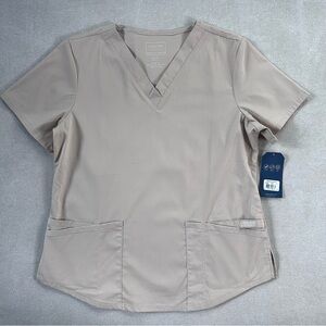 Cherokee Workwear Professionals Women’s Classic Scrub Top. Khaki. Medium. NWT.